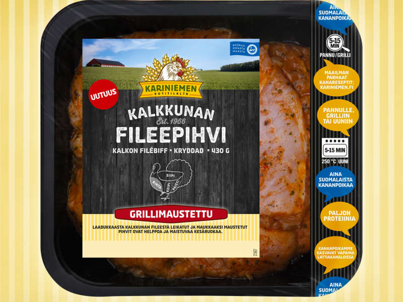 Kariniemen Kalkkunan Fileepihvi grillimaustettu Kariniemen Kalkkunan Fileepihvi grillimaustettu