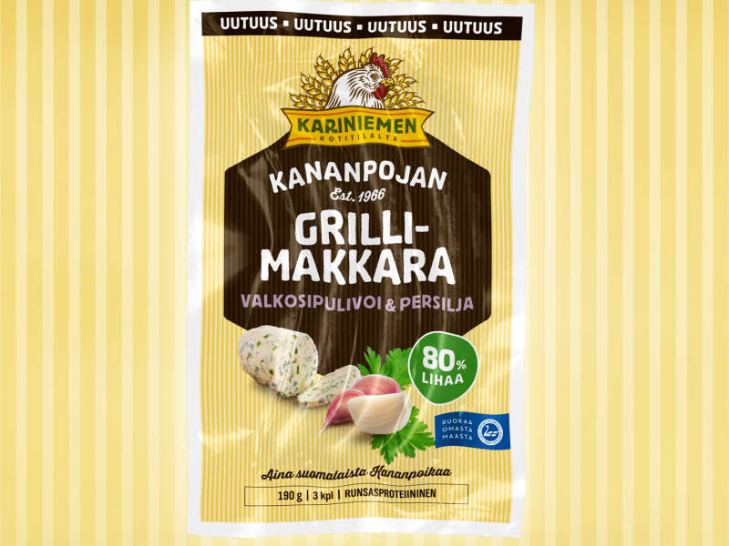 Kariniemen Kananpojan Grillilmakkara valkosipulivoi & persilja Kariniemen Kananpojan Grillilmakkara valkosipulivoi & persilja