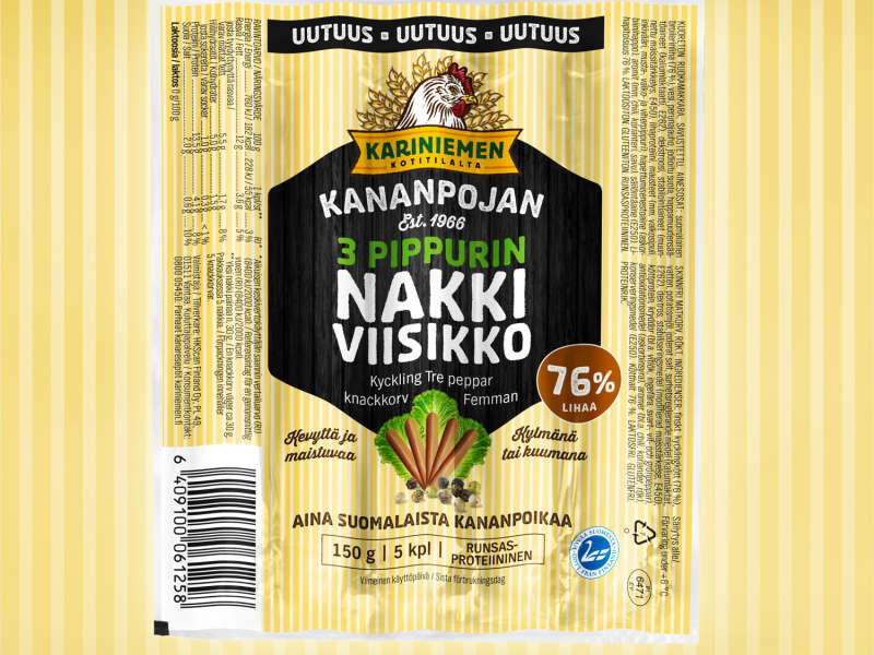 Kariniemen Kananpojan Kolmen pippurin nakki viisikko Kariniemen Kananpojan Kolmen pippurin nakki viisikko