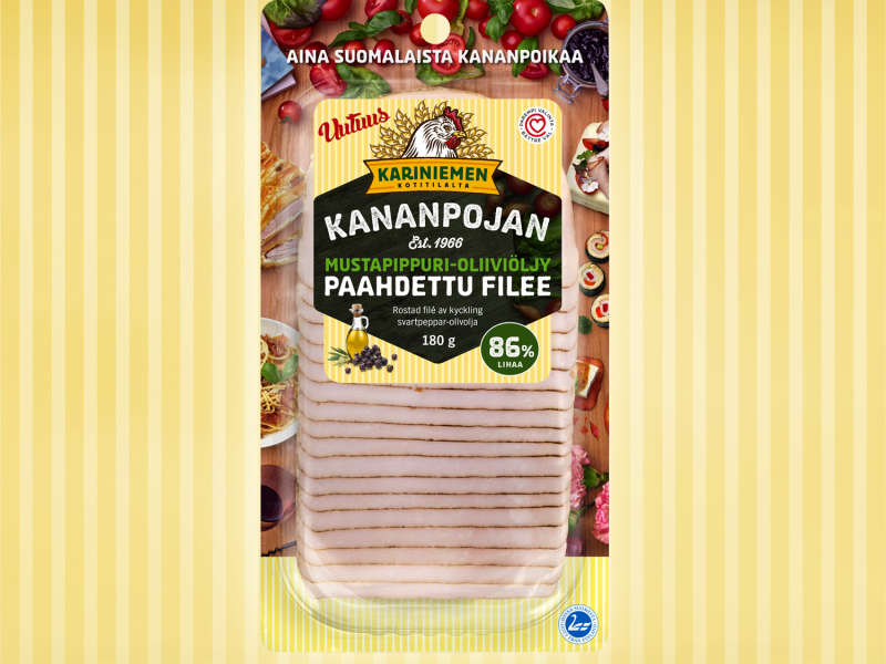 Kariniemen Kananpojan Mustapippuri-oliiviöljy paahdettu filee Kariniemen Kananpojan Mustapippuri-oliiviöljy paahdettu filee