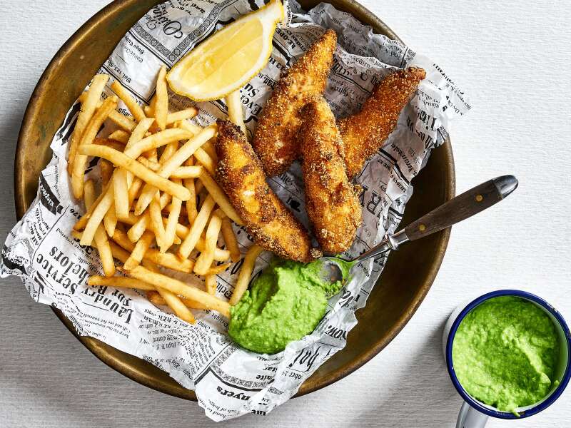 Chicks ´n chips ja hernehummusta