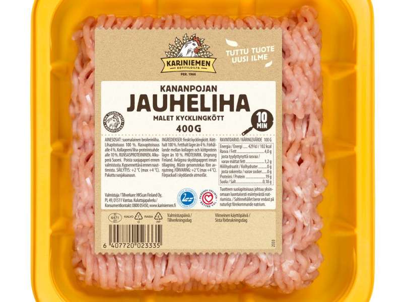 Kariniemen Kananpojan Jauheliha maustamaton Kariniemen Kananpojan Jauheliha maustamaton