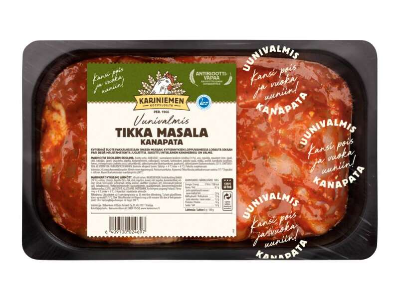 Kariniemen Kananpojan Uunivalmis Kanapata Tikka Masala Kariniemen Kananpojan Uunivalmis Kanapata Tikka Masala
