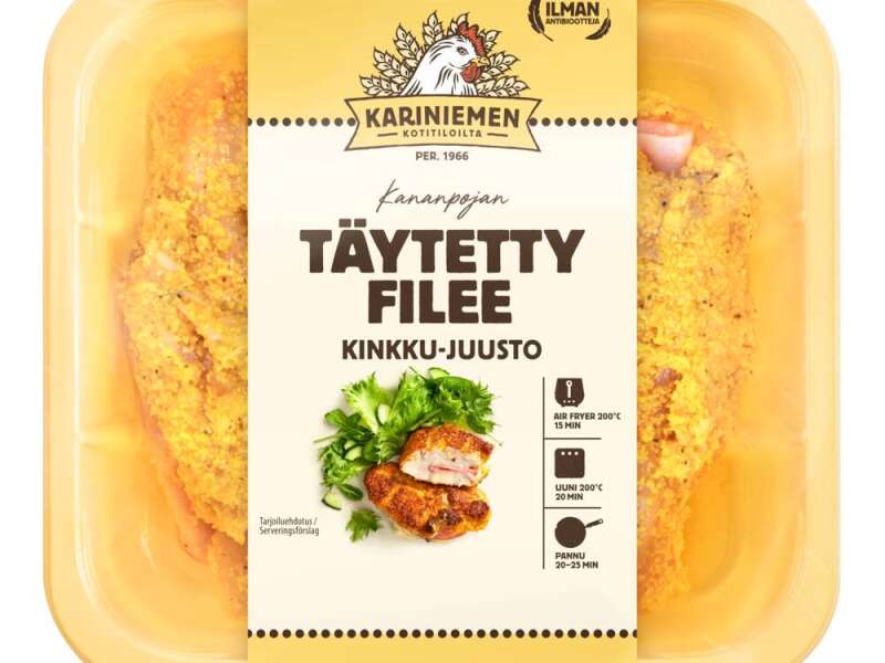 Kariniemen Kananpojan täytetty filee kinkku-juusto Kariniemen Kananpojan täytetty filee kinkku-juusto