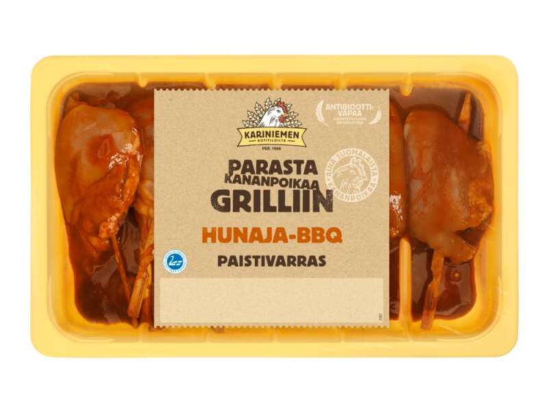 Kariniemen Kananpojan Paistivarras hunaja-BBQ Kariniemen Kananpojan Paistivarras hunaja-BBQ