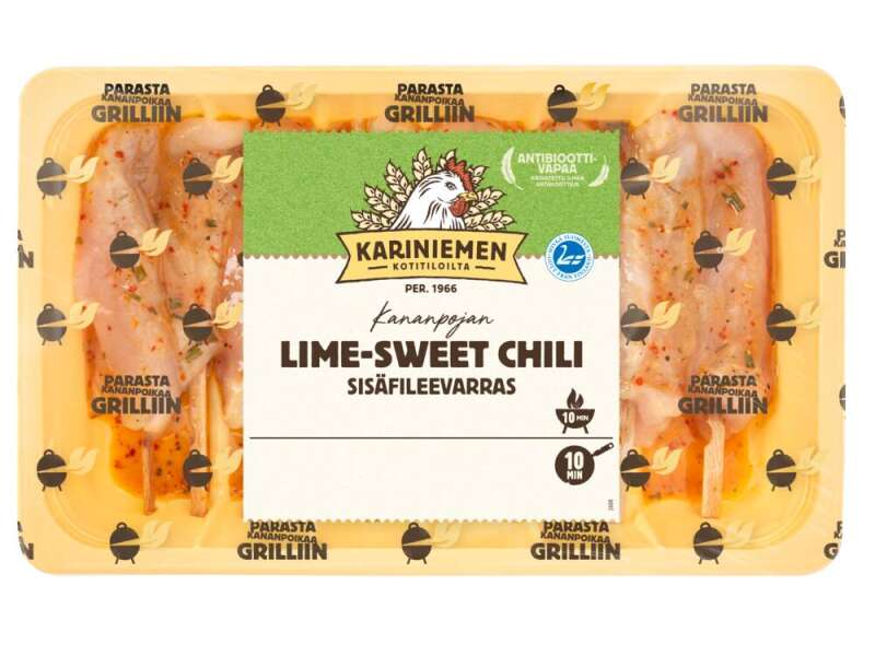 Kariniemen Kananpojan sisäfileevarras Lime-sweet chili Kariniemen Kananpojan sisäfileevarras Lime-sweet chili