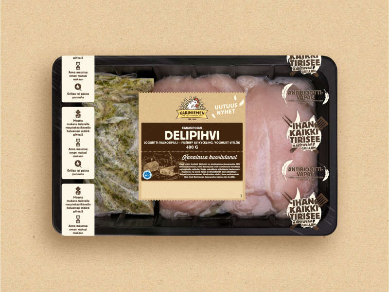 Kariniemen Kanalassa kuoriutunut kananpojan delipihvi jogurtti-valkosipuli Kariniemen Kanalassa kuoriutunut kananpojan delipihvi jogurtti-valkosipuli