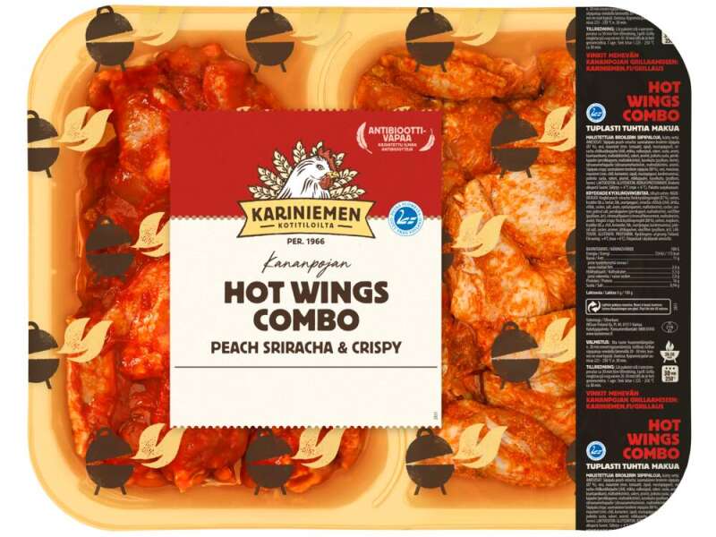 Kariniemen Kananpojan Combo Wings Peach Sriracha & Crispy Kariniemen Kananpojan Combo Wings Peach Sriracha & Crispy