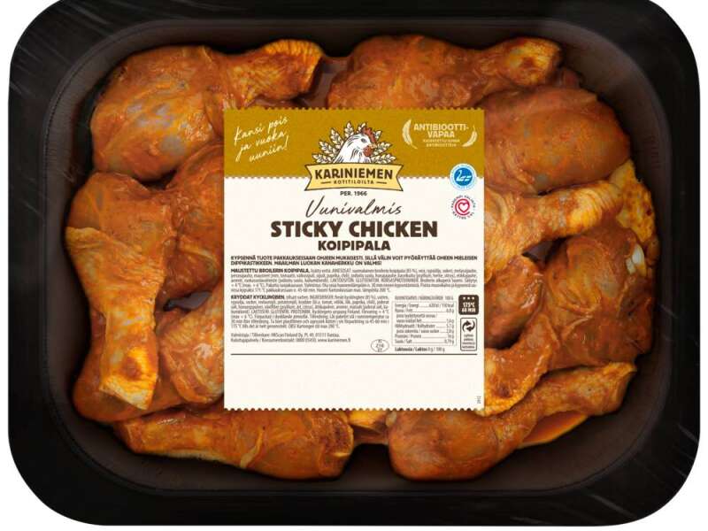 Kariniemen Kananpojan Uunivalmis Koipipala Sticky Chicken Kariniemen Kananpojan Uunivalmis Koipipala Sticky Chicken