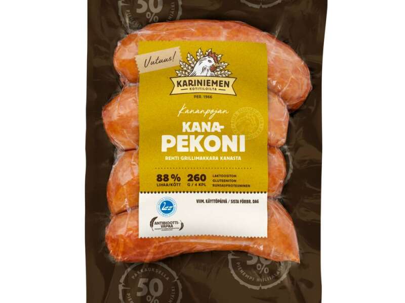 Kariniemen Kananpojan Kanapekoni grillimakkara Kariniemen Kananpojan Kanapekoni grillimakkara