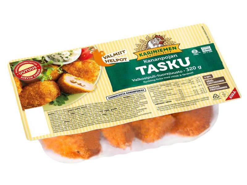 Kariniemen Kananpojan Tasku valkosipuli-tuorejuusto Kariniemen Kananpojan Tasku valkosipuli-tuorejuusto