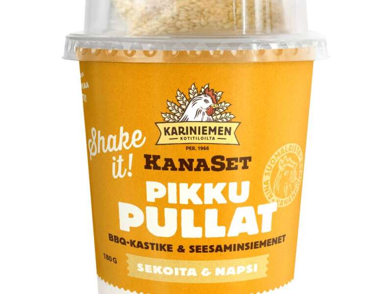 Kariniemen KanaSet® pikkupullat & BBQ-kastike & seesaminsiemenet Kariniemen KanaSet® pikkupullat & BBQ-kastike & seesaminsiemenet